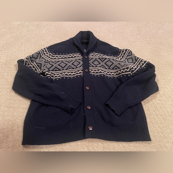 J. Crew 100% Lambswool Blue Cardigan Sweater Size XL. 6 - Picture 1 of 8